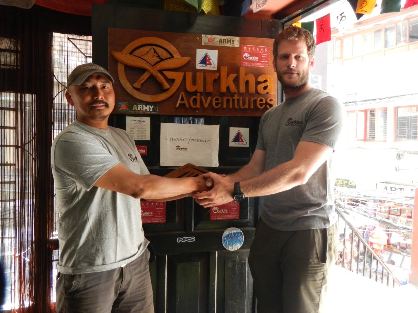 Khil Thapa wishing me luck before I leave Kathmandu and head to the east