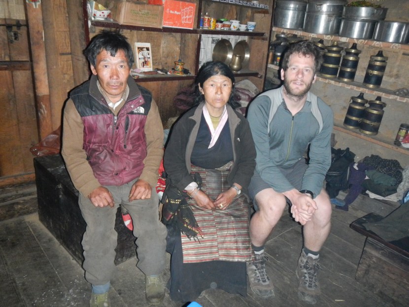 A Sherpa couple looking pretty serious in Gyabla, Kanchenjunga National Park.  