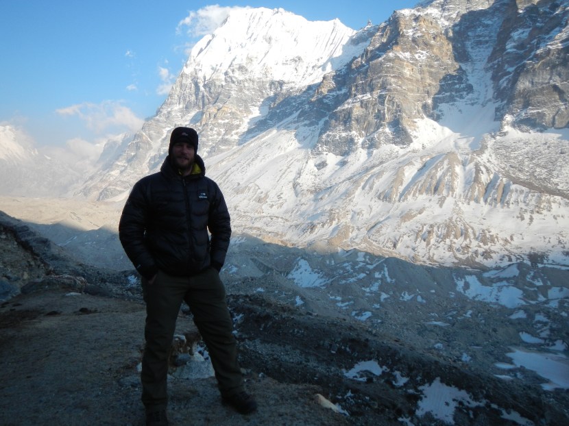 The view from Lhonak looking up the glacial valley towards Kanchenjunga Base Camp