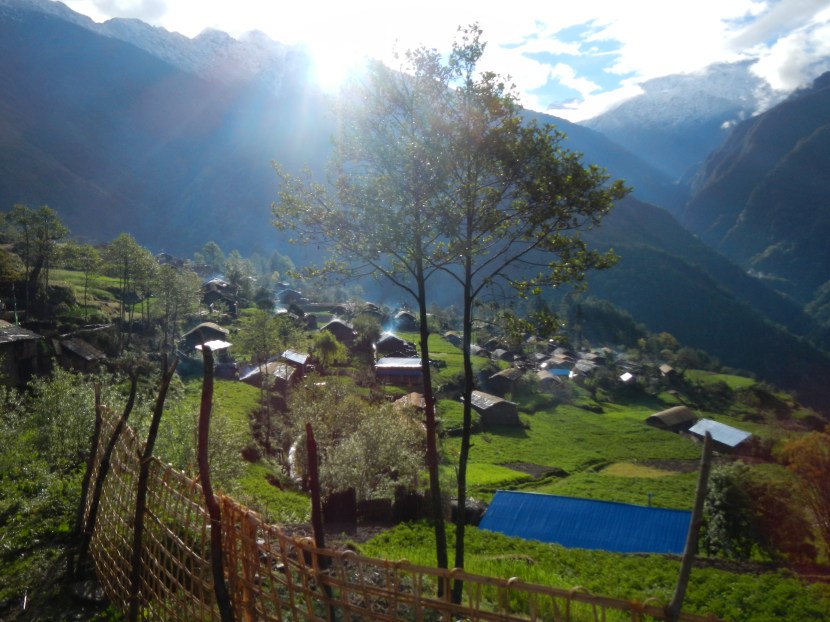 The very friendly village of Chyamtang in the northern part of the Arun Valley.  After spending 5 nights wild camping int he moutons this village was a welcomed change.