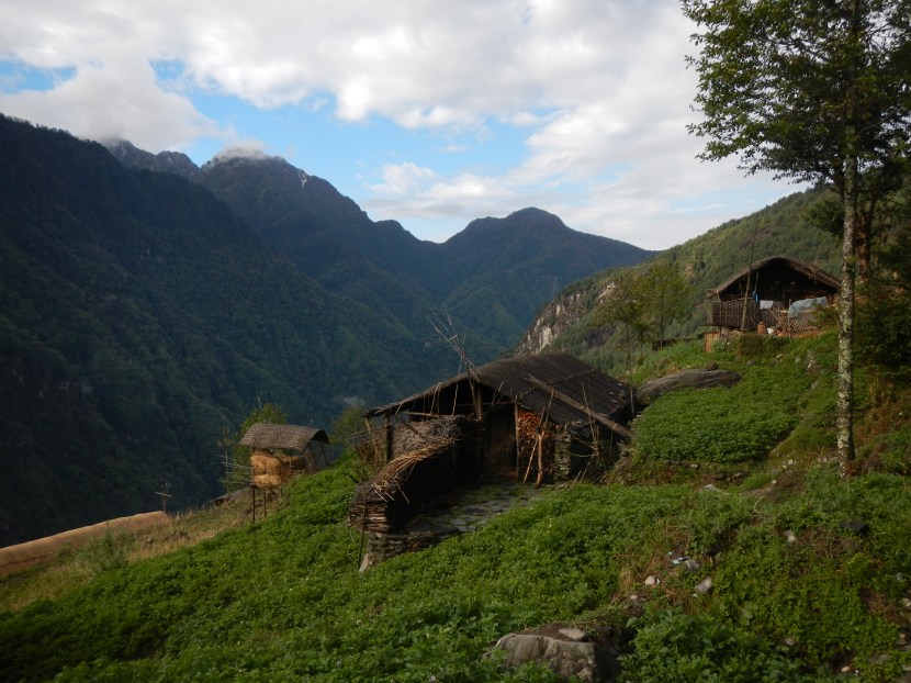 Finally heading out of the mountains as I walk south along the Arun Valley on the way to the Everest Region.
