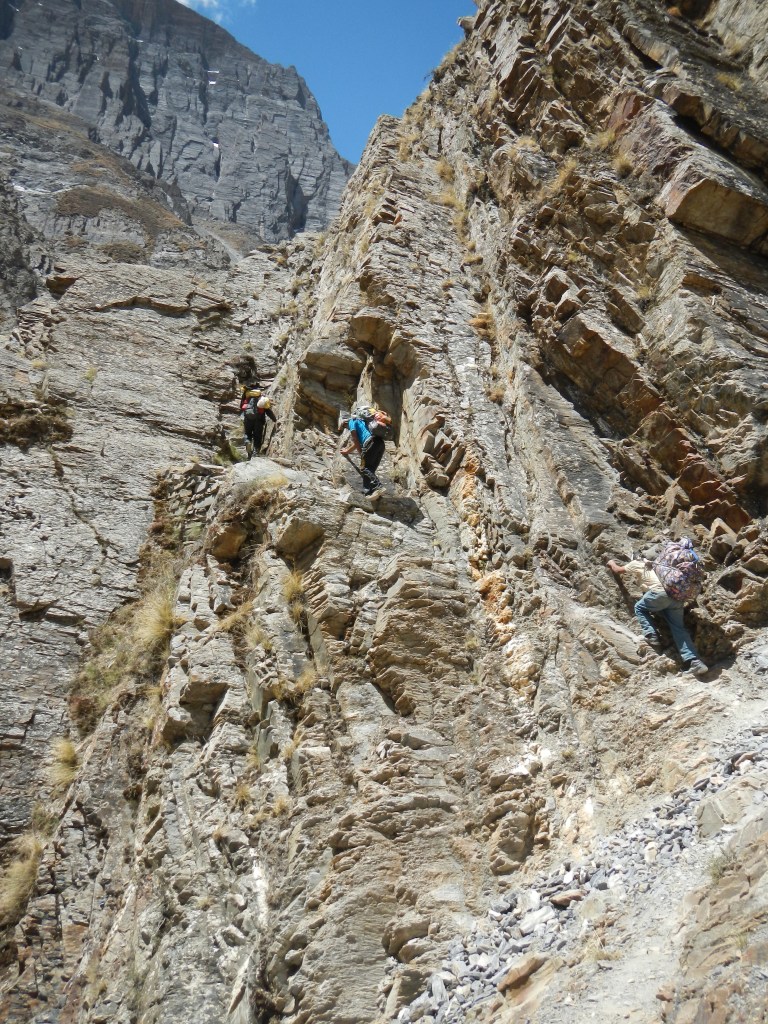 Scrambling our way out of the gorge 