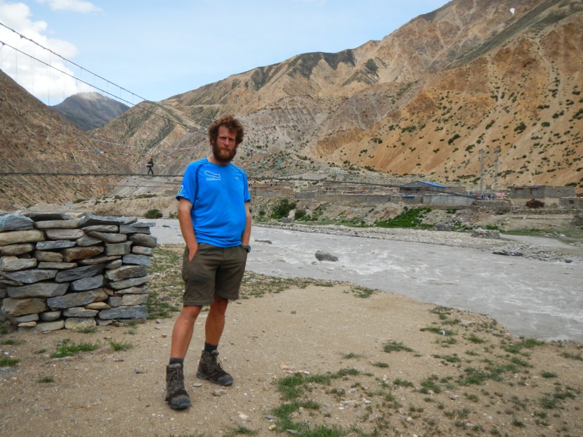 The official finishing point of the Great Himalaya Trail, the other side of Friendship Bridge.  It had take me 65 days to walk the 1480km from Kanchenjunga Base Camp (although I had walked 1580km in 73 days in total including the time to get to the start point) .  However, the walk wasn't over, I had a 2 day 72km walk back to Simikot to get my flight out. of the Himalayas.  